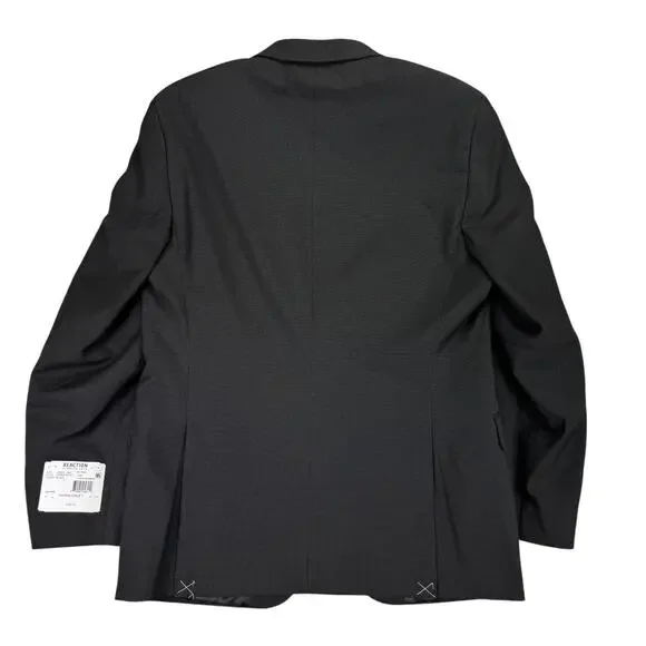 Kenneth Cole Mens Ready Flex Slim Fit Pin-Dot Suit Jacket Black 40R - Picture 4 of 5